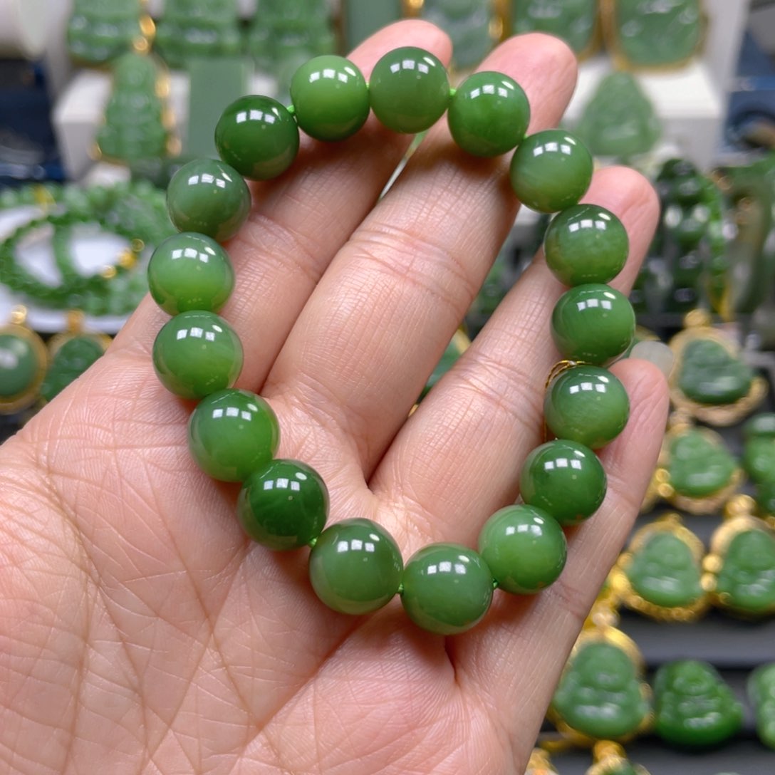 和田玉（碧玉）手串未镶嵌喵**喵