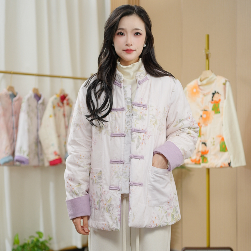 【100%棉花】冬季新款纯棉立领棉花棉衣外套女休闲保暖棉服