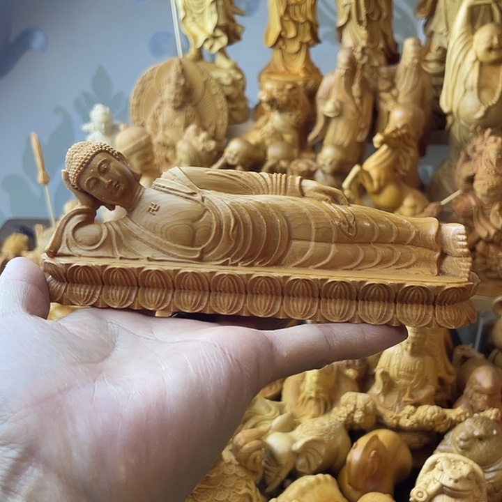 柏木（崖柏）崖柏卧佛长14.5公分