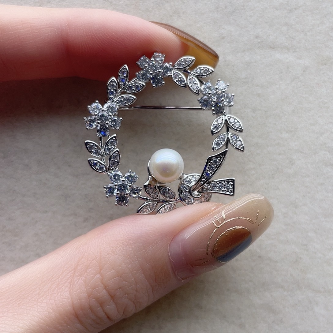 淡水珍珠未镶嵌胸针25