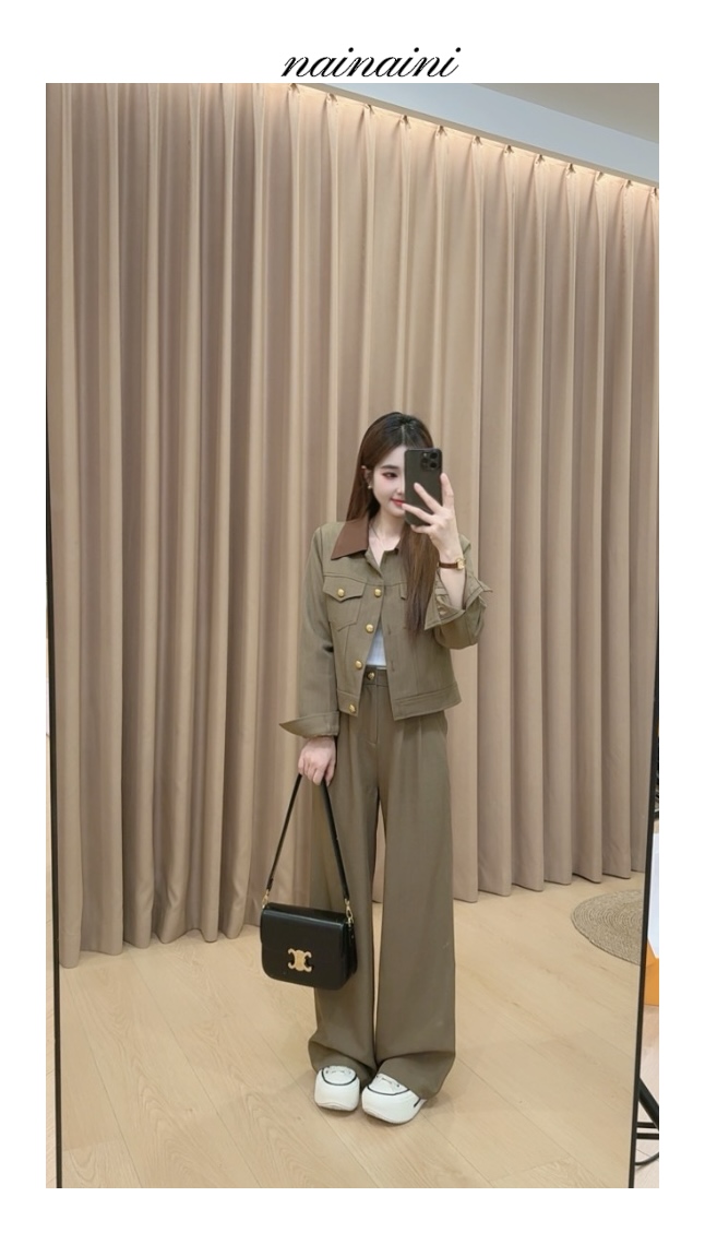 奈奈妮【魅力磁场】时尚两件套女2025小个子秋季洋气显瘦百搭3968