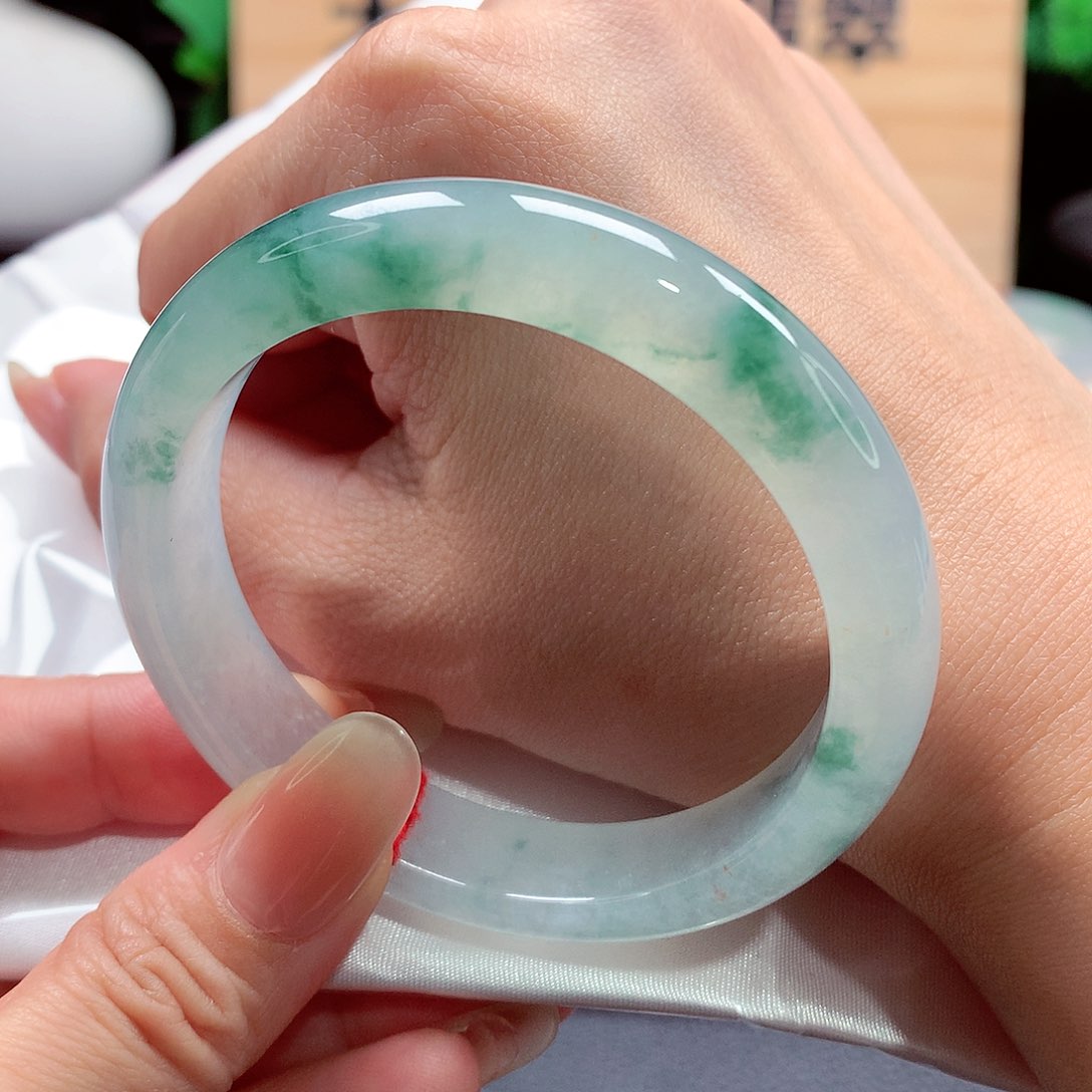 未镶嵌手镯翡翠92号，天然A货翡翠手镯