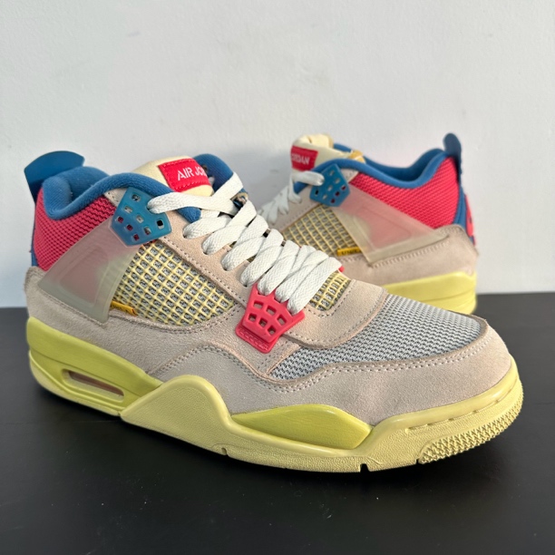 43码 九九新 原盒 aj4 乔4 union 粉蓝 篮球鞋 男鞋