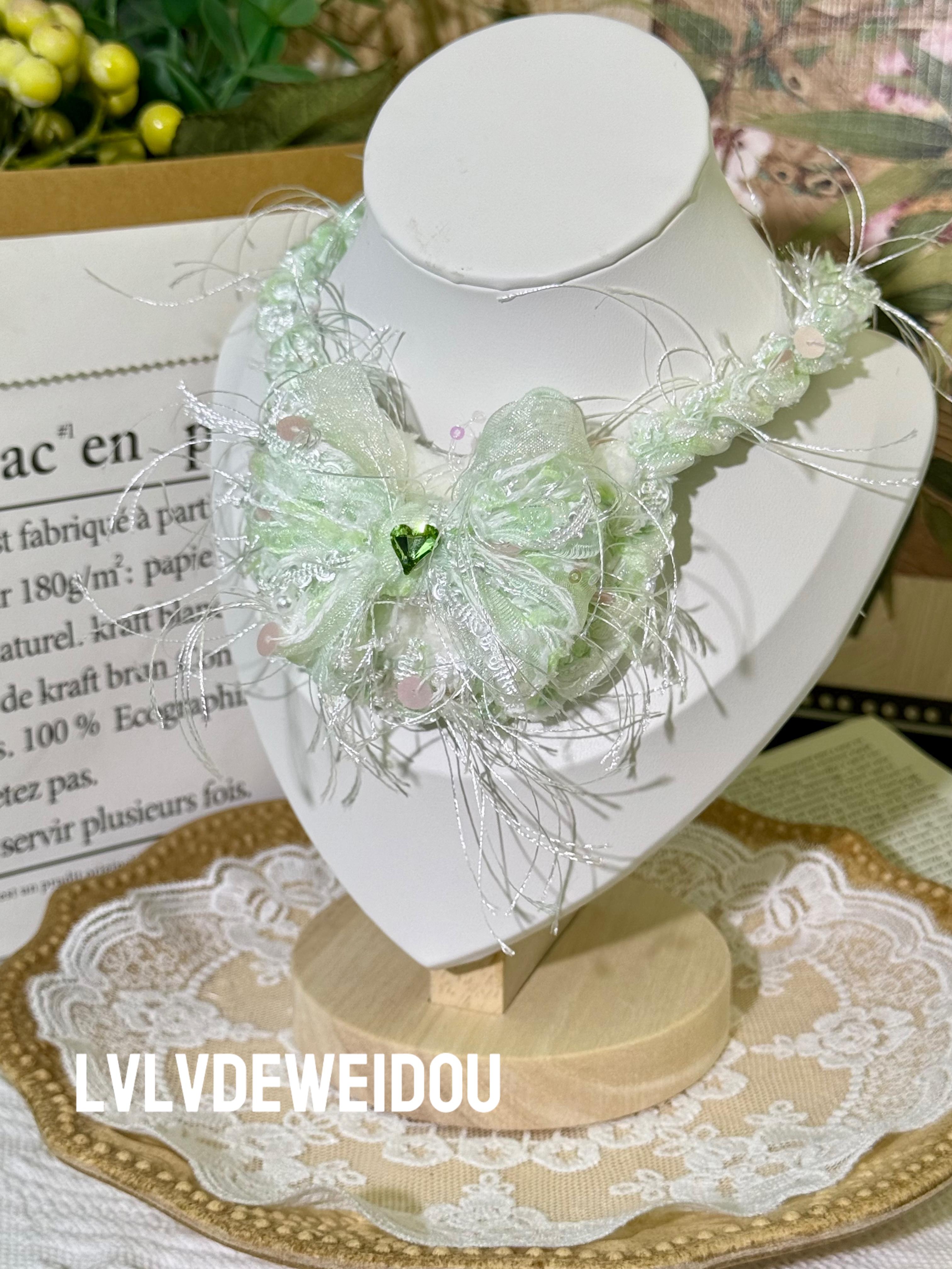 【青柠汽水】宠物猫狗棉花娃娃围脖口水巾针织纯手工labubu装饰