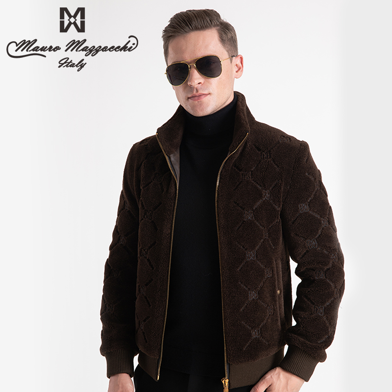 Mauro/玛路男士立领夹克外套绵羊毛单款双色百搭保暖秋冬 9001