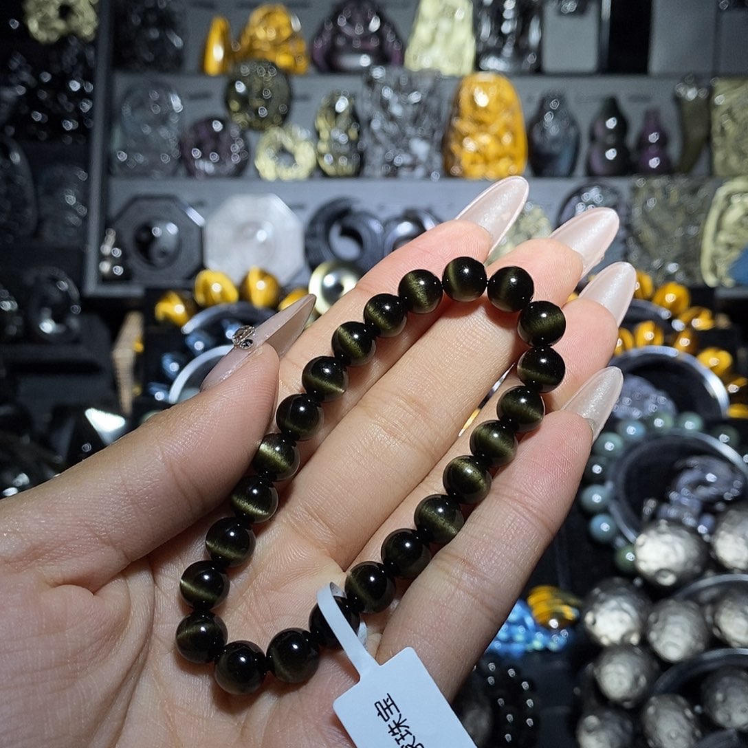 卿***國黑曜岩未镶嵌手链