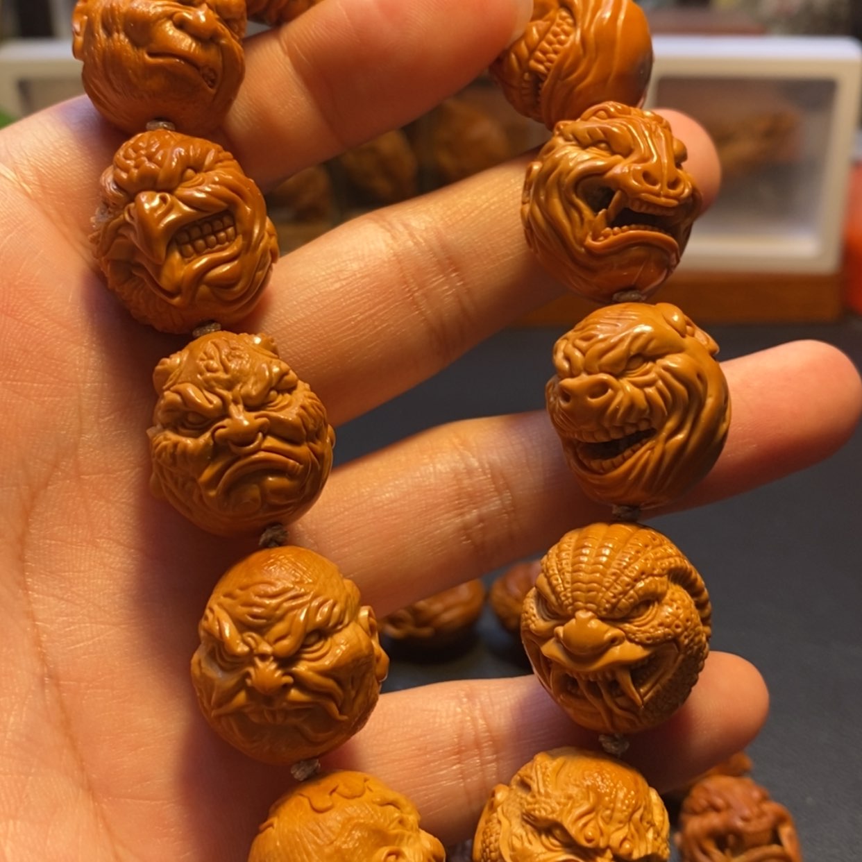 【闪购商品】橄榄核手串/手链秋**声苏工名家高货水晶山鬼生肖恶僧