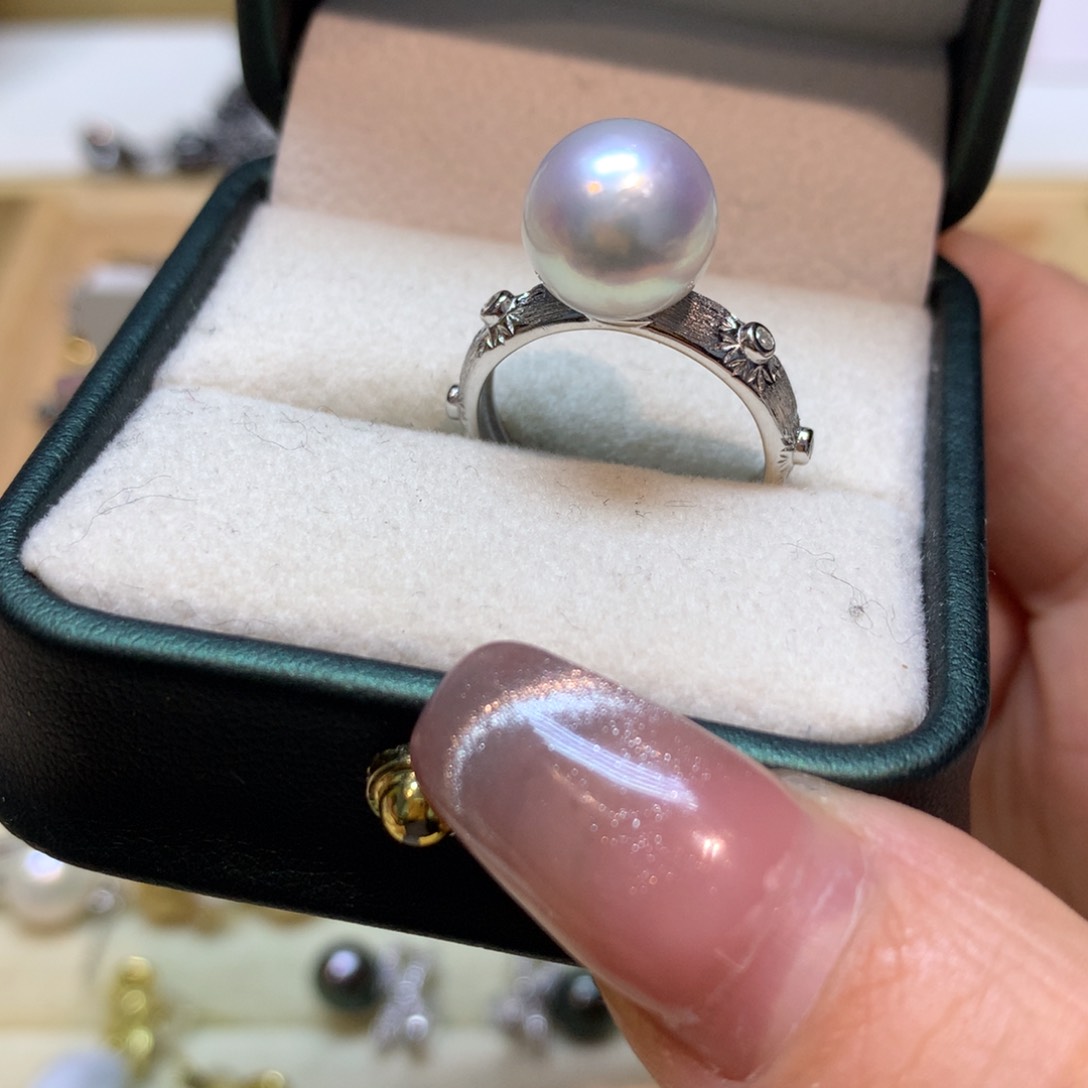 海水珍珠戒指银S925镶嵌