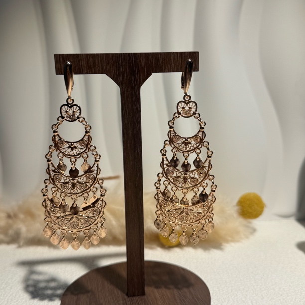 纯铜耳饰 新款三层流苏民族风耳环