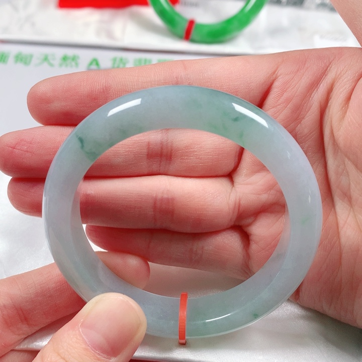 未镶嵌手镯翡翠缅甸天然A货翡翠手镯0294圈口54.4