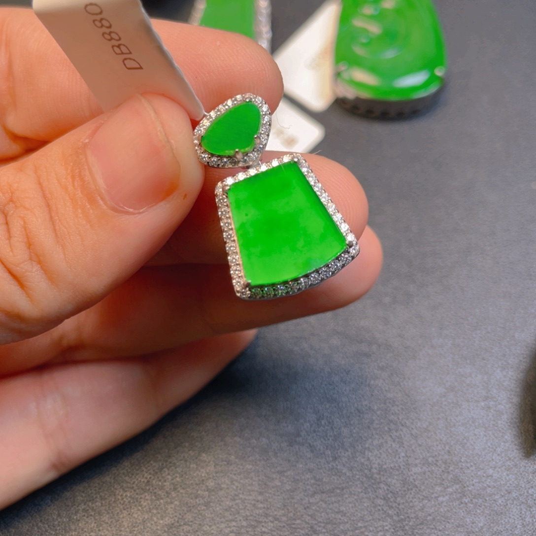 翡翠银S925镶嵌吊坠(不含链)