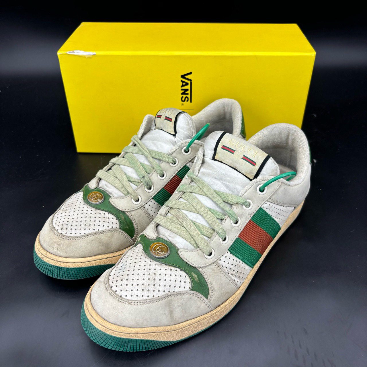 90新 GUCCI/古驰 gucci 脏脏鞋 灰绿无gucci 码数 43.5 配盒