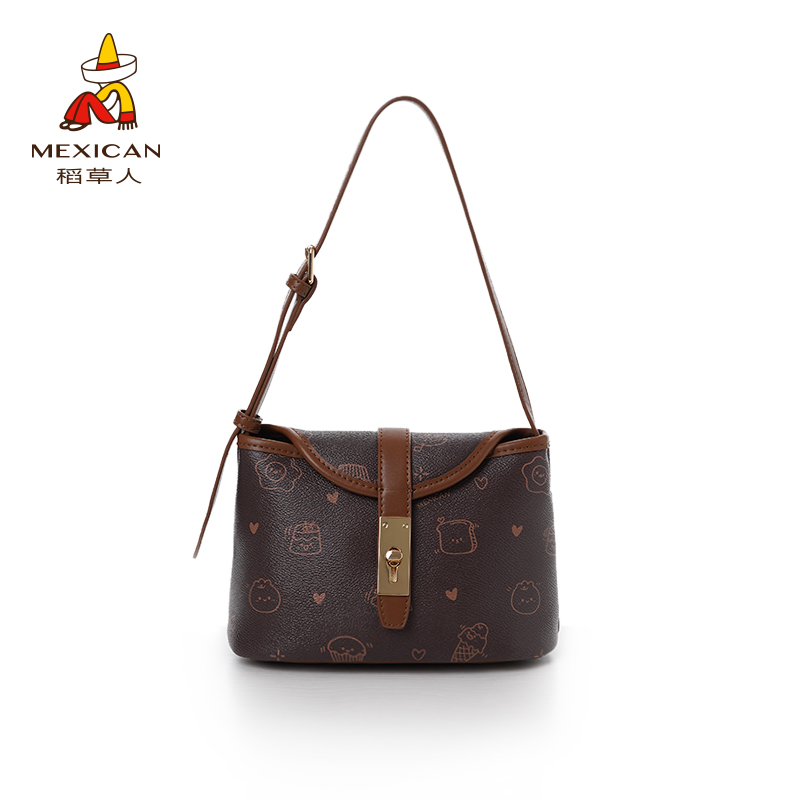 稻草人2025初春新款时尚简约复古百搭薯条包手提包