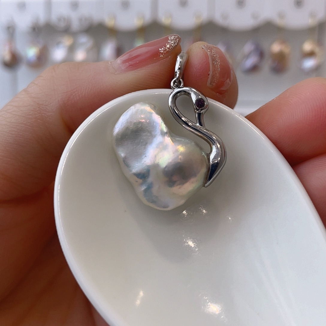 淡水珍珠颈饰银S925镀金镶嵌