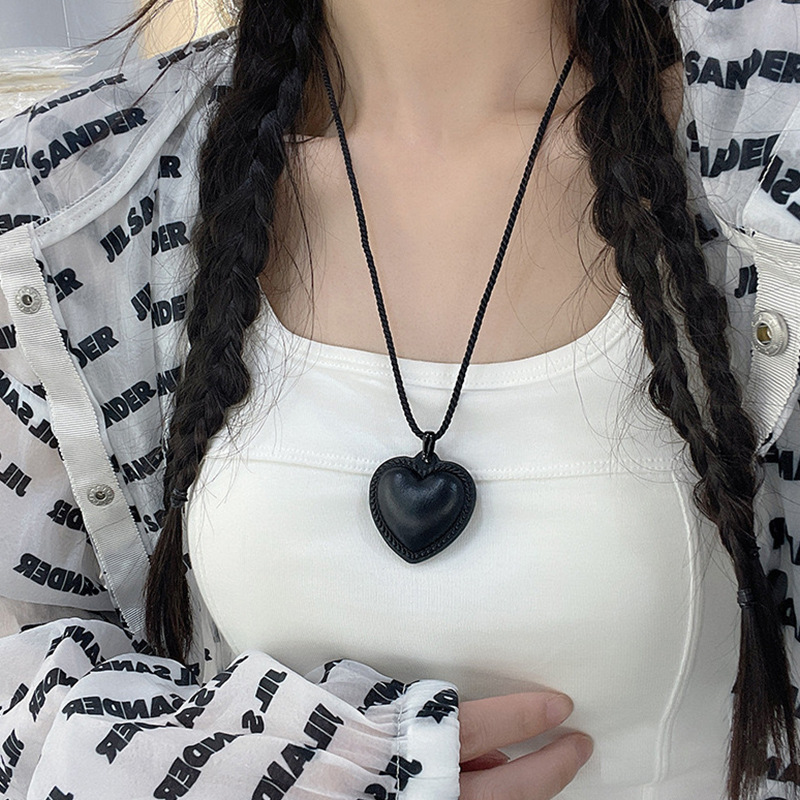 黑桃爱心项链 周青青夏季百搭长项链