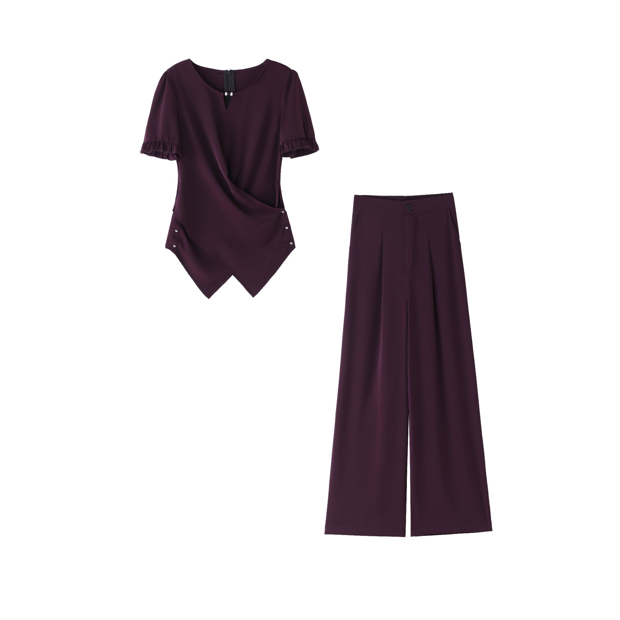 时尚套装女夏季2025新款时髦洋气上衣直筒休闲裤两件套裤M158