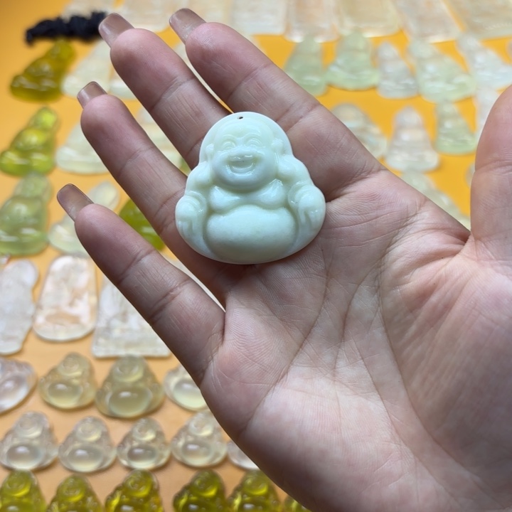 岫玉未镶嵌吊坠(赠链)天然岫玉瓷白佛公