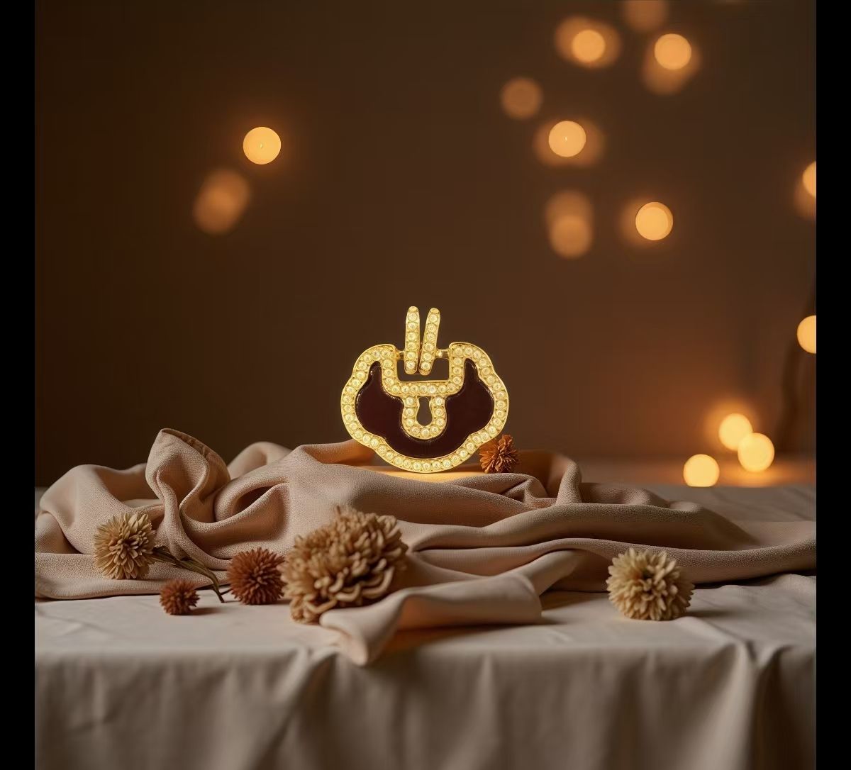 【YK】18K金红玛瑙如意锁吊坠