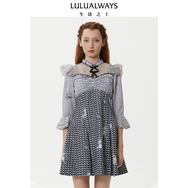 LULUALWAYS 春季 蕾丝女装连衣裙 LNA5051