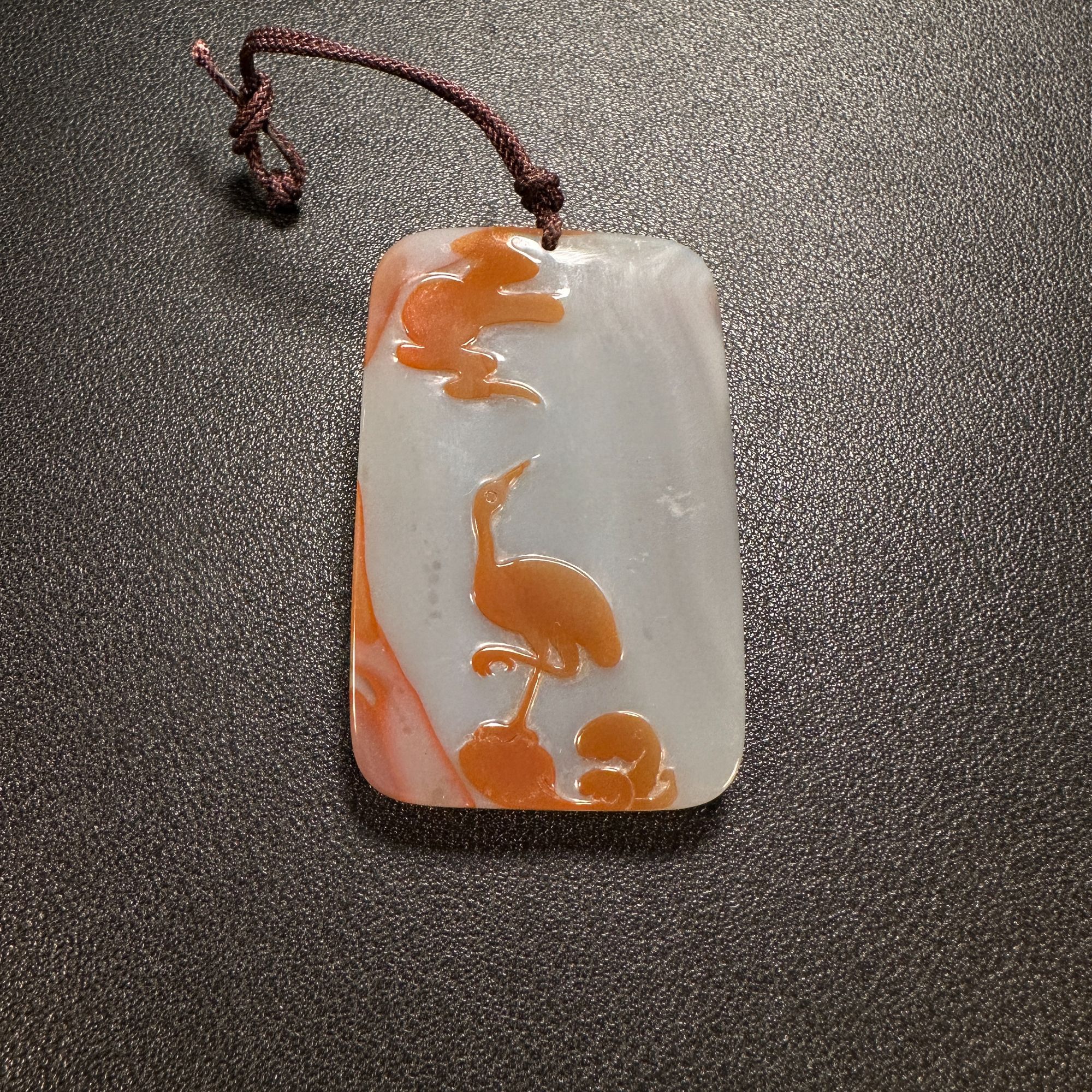 19世纪玛瑙 仙鹤佩/333-680