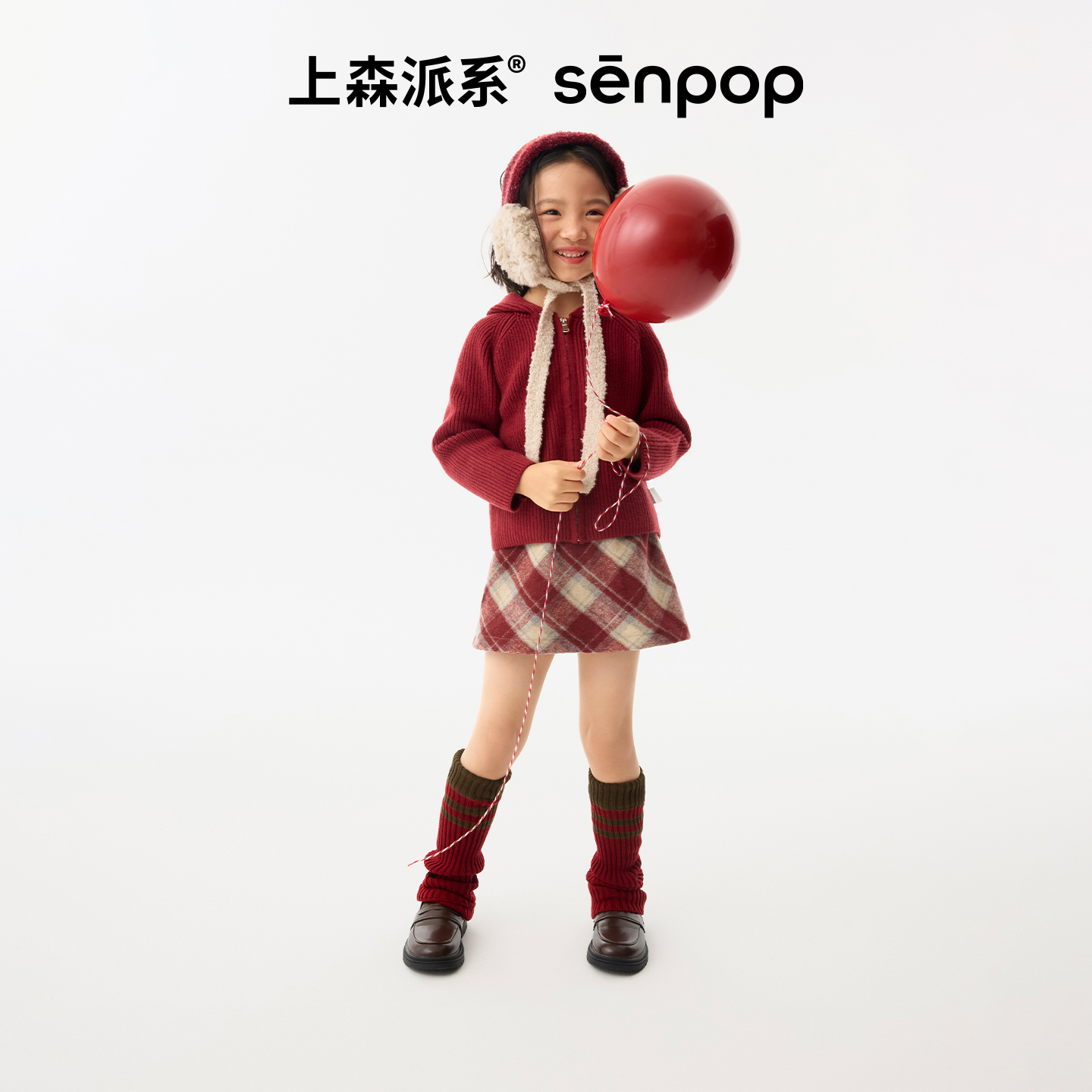 上森儿童袜子女童羊毛袜套秋冬新款针织小腿袜套保暖腿套护腿套