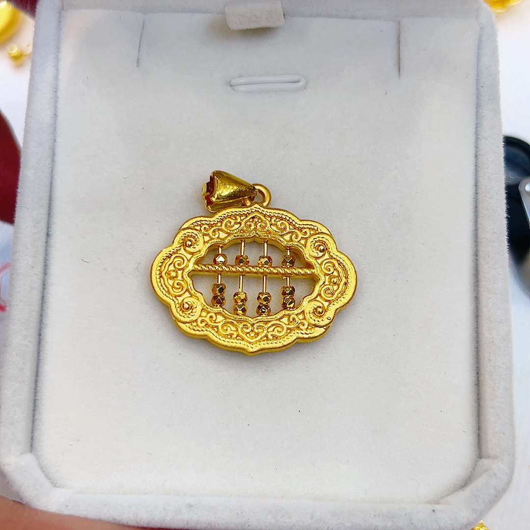 足金999金锁吊坠