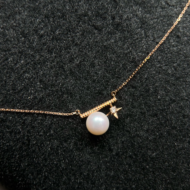 【广潮金钻】金750珍珠项链 k玫福利 不支持七天无理由