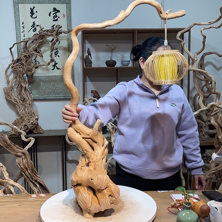 膺***楷香榧木杜鹃根根艺摆件