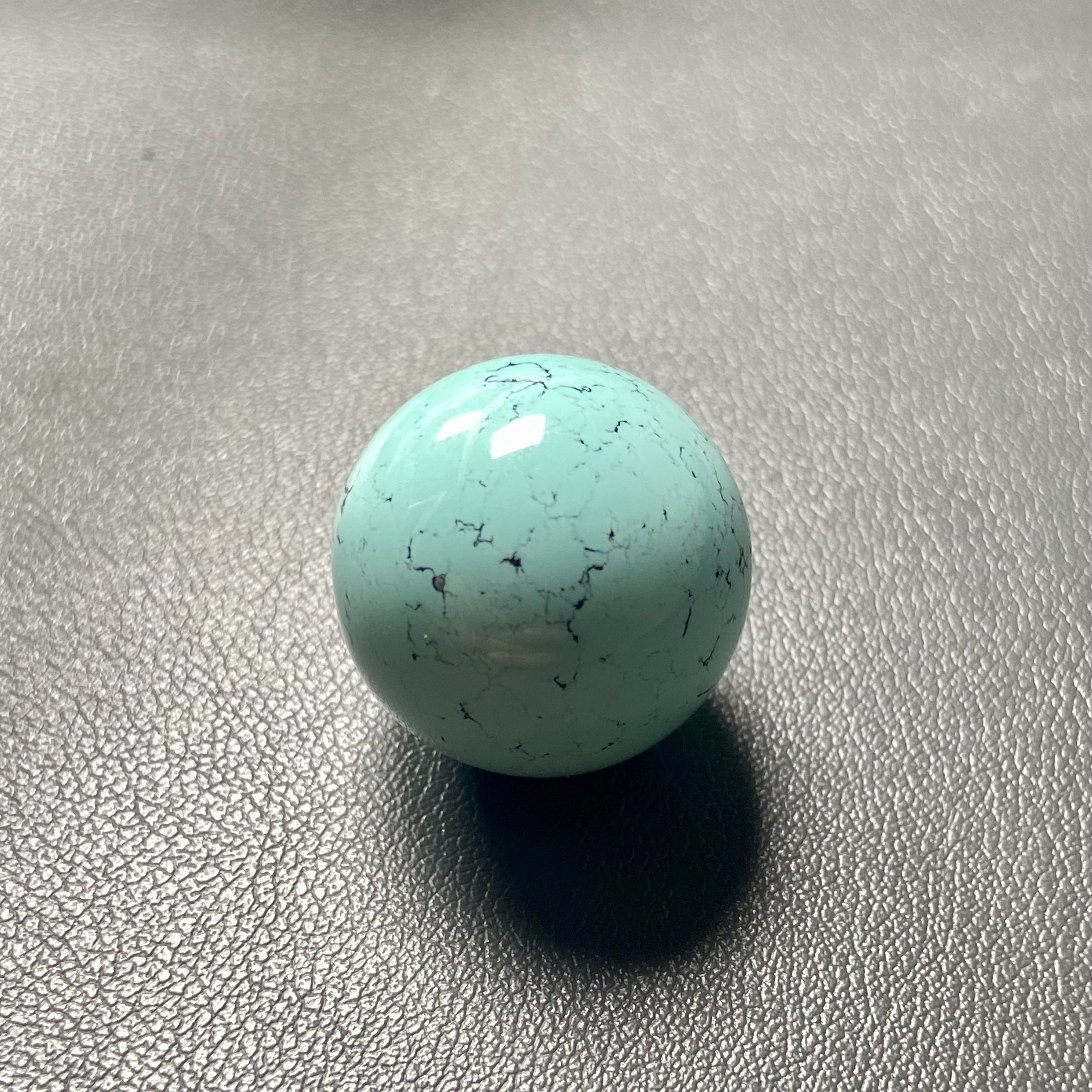 原矿绿松石水草纹圆珠配饰锁骨珠