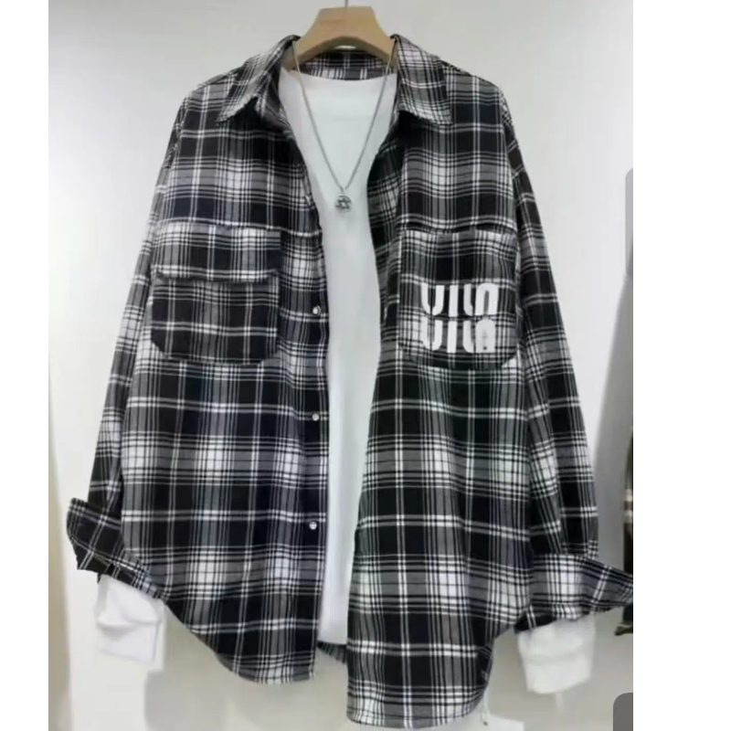 男童青少年字母格子衬衫 F5508 （150-190）