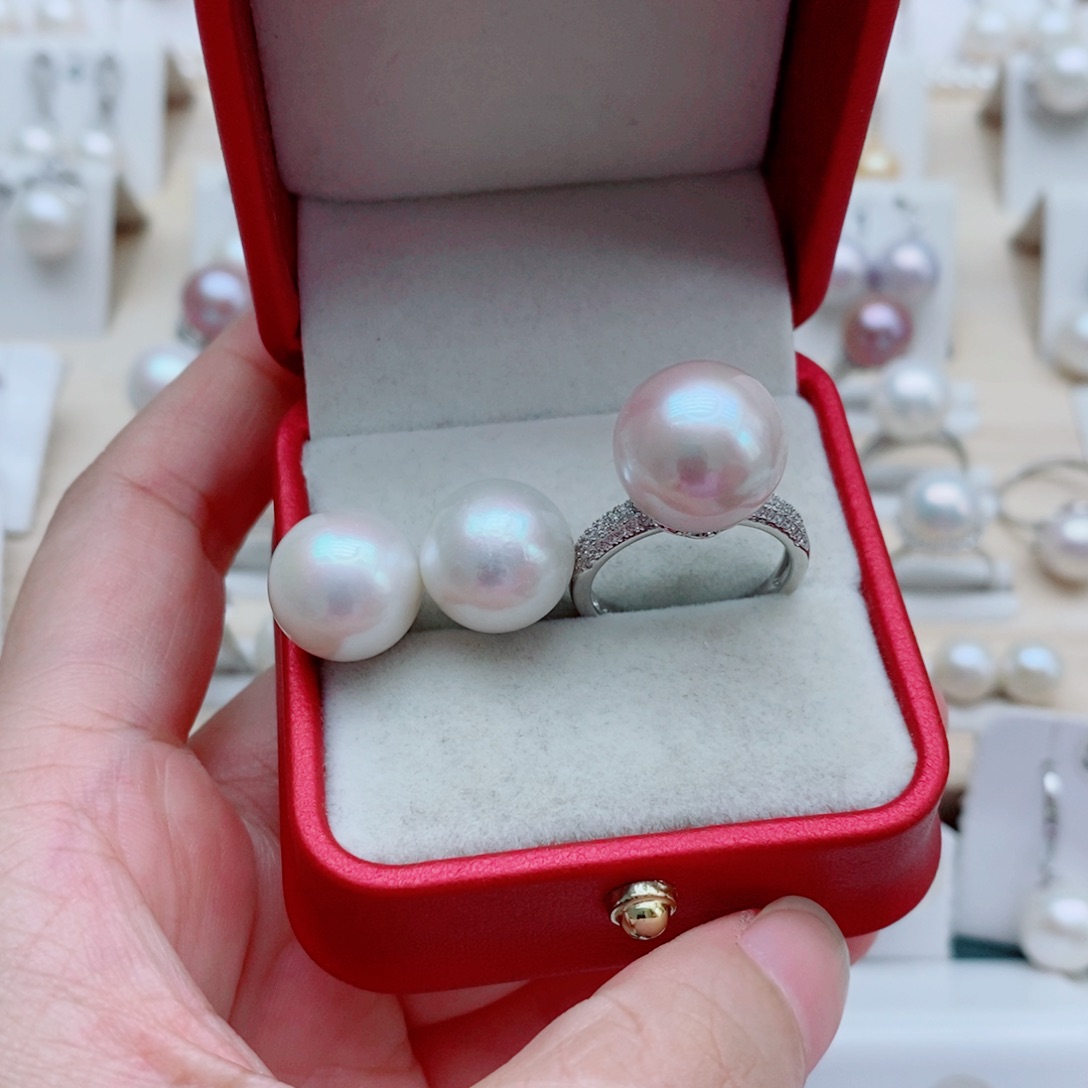 银S925镶嵌淡水珍珠耳饰