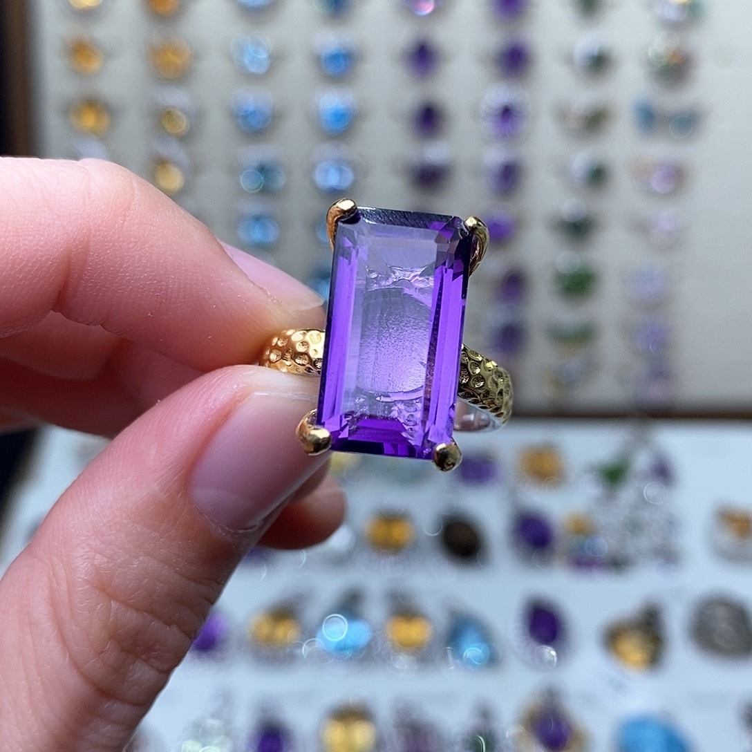 紫晶戒指银S925镶嵌（一物一证）