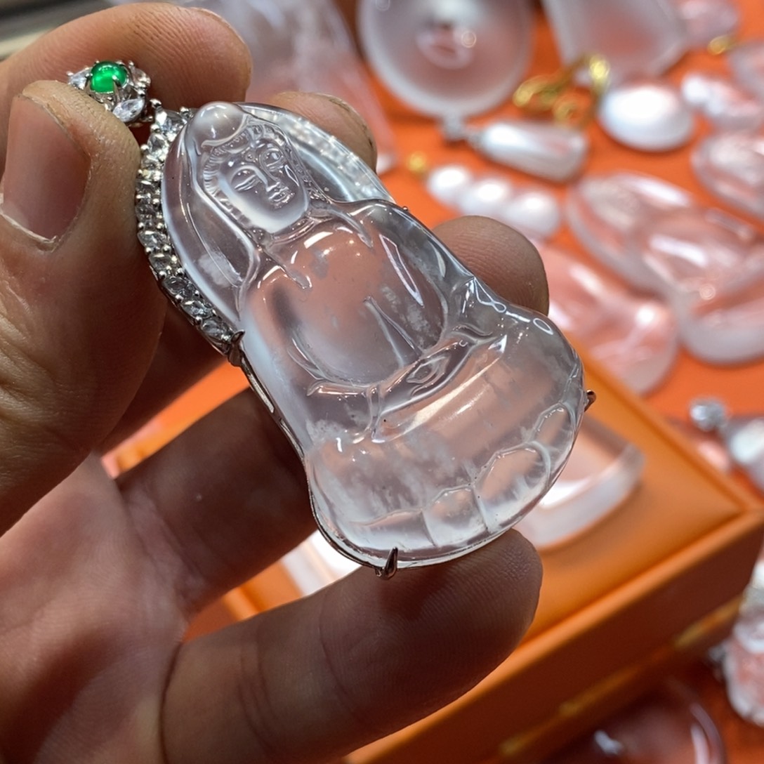 石英质玉颈饰银S925镶嵌～**～