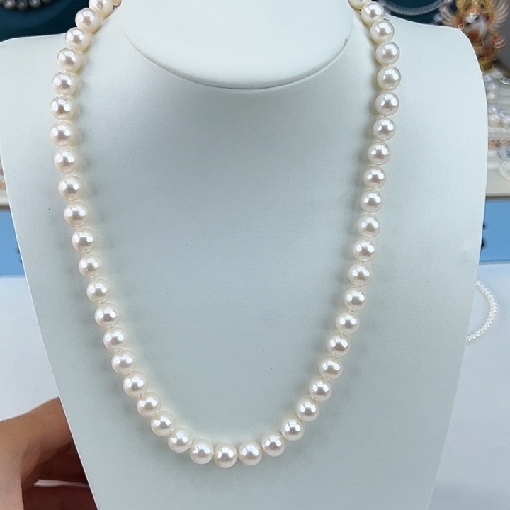 淡水珍珠银S925镶嵌颈饰➕8高品极光炫彩