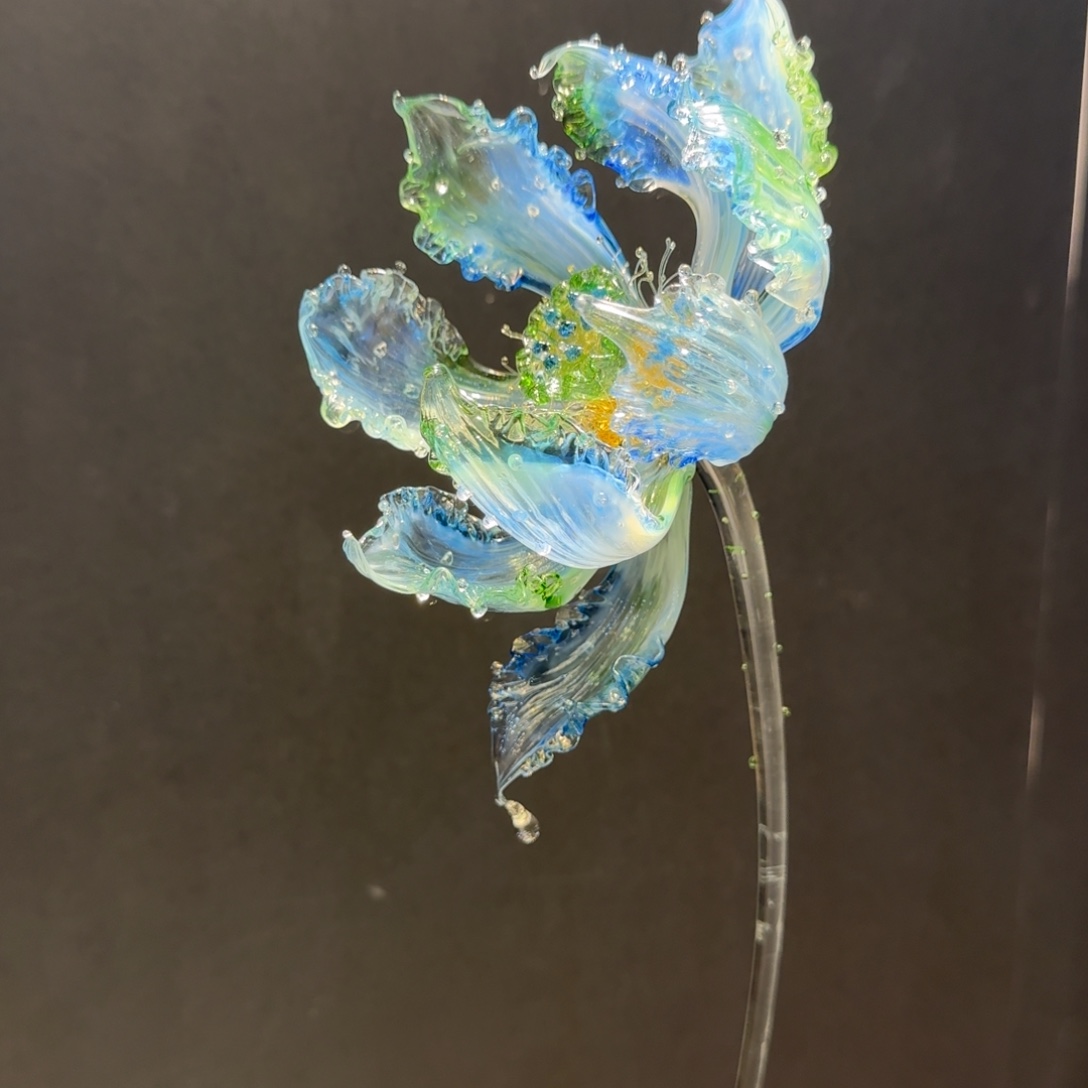 手工艺品琉璃特大号流水生财莲花摆件01