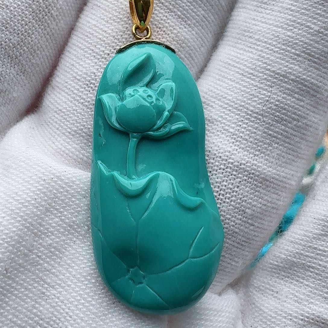 绿松石18K金镶嵌颈饰