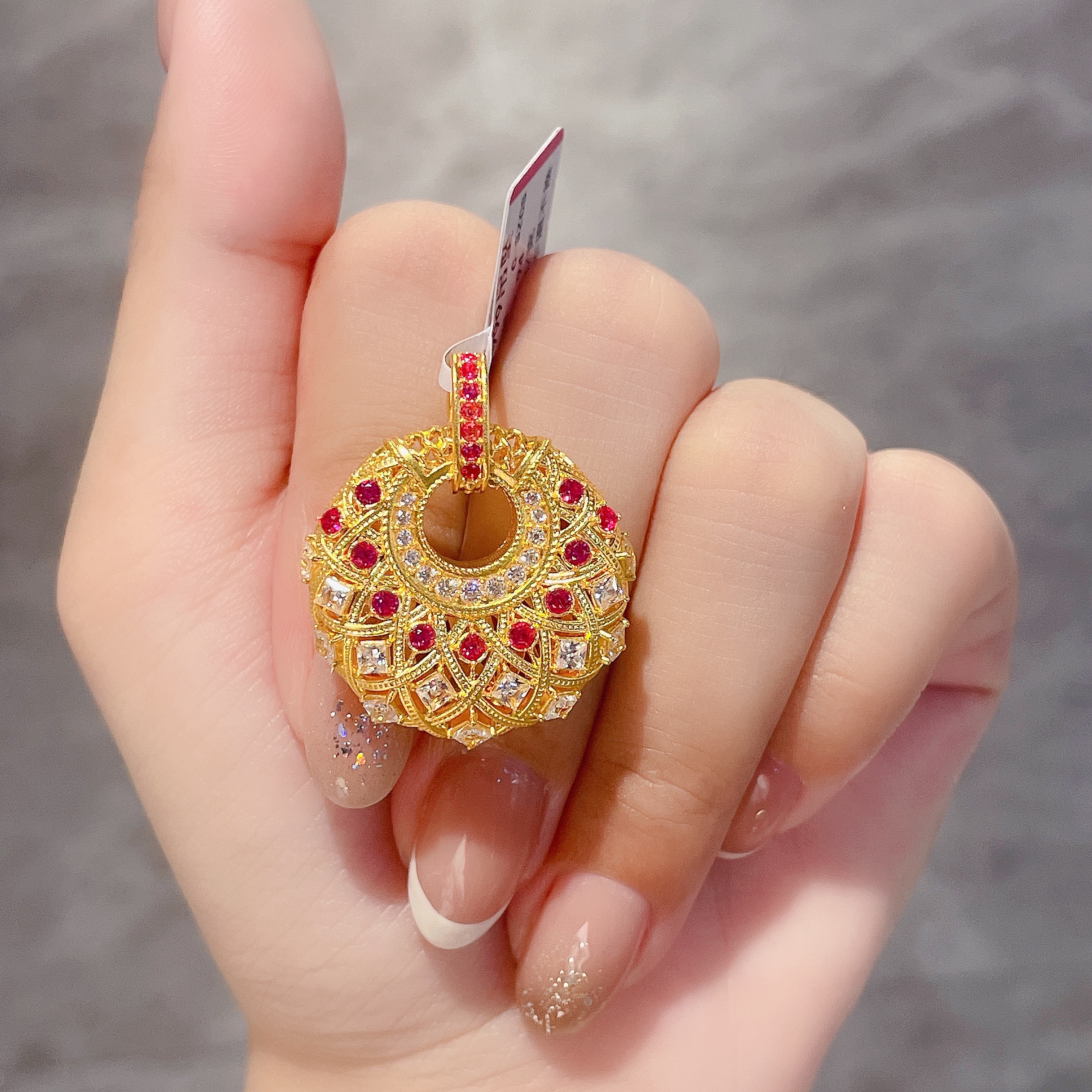 足金999 黄金首饰 莫桑盛唐风华吊坠（赠绳子）国风时尚