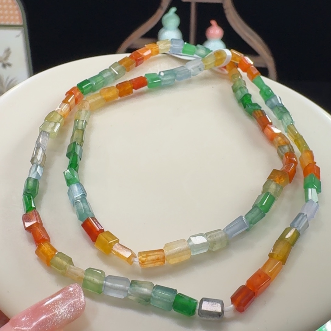 未镶嵌手链翡翠高冰彩虹糖果项链卡5 多巴胺！福利！
