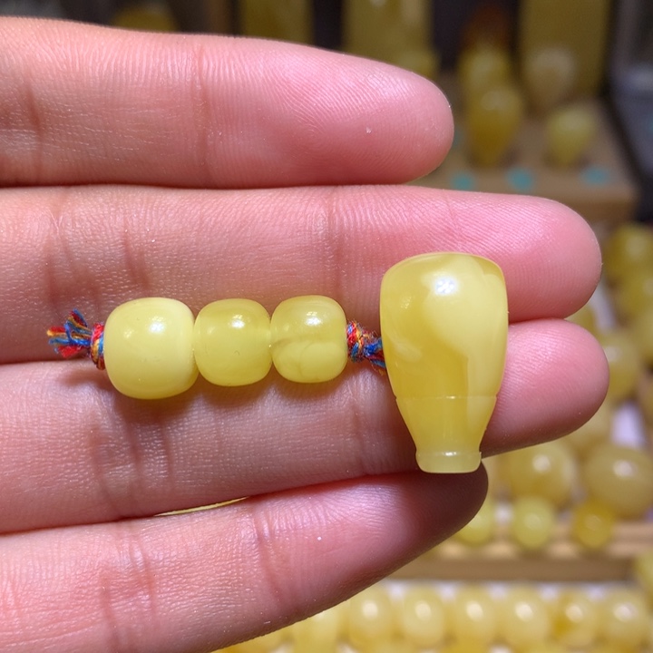 蜜蜡裸石未镶嵌天然俄料黄白花蜜蜡套装8.5-11.5左右