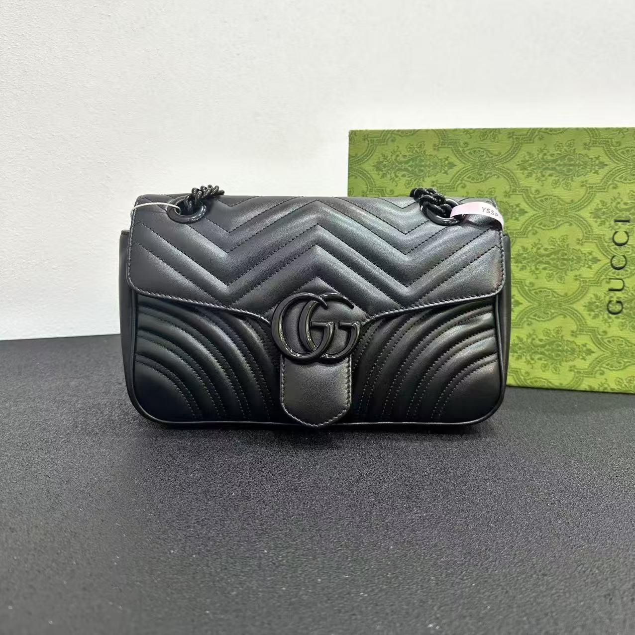 未使用 GUCCI/古驰 壹所奢品/GUCCI 马蒙26 黑标 闲置 单肩斜挎包