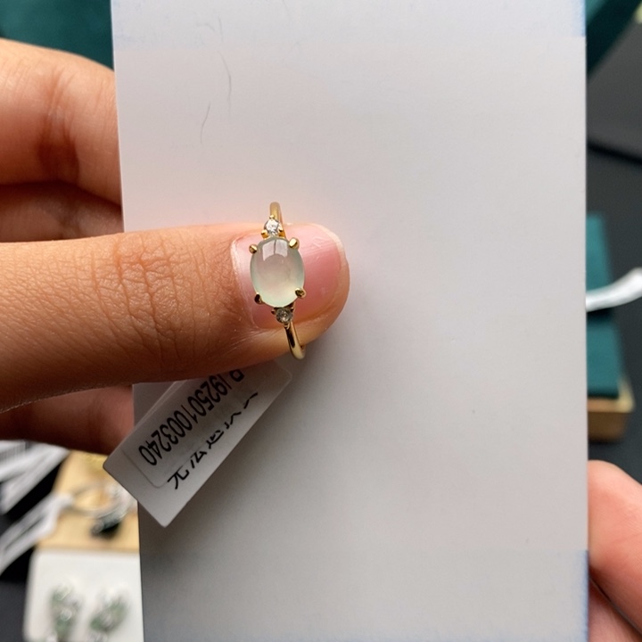 翡翠戒指银S925镶嵌1111
