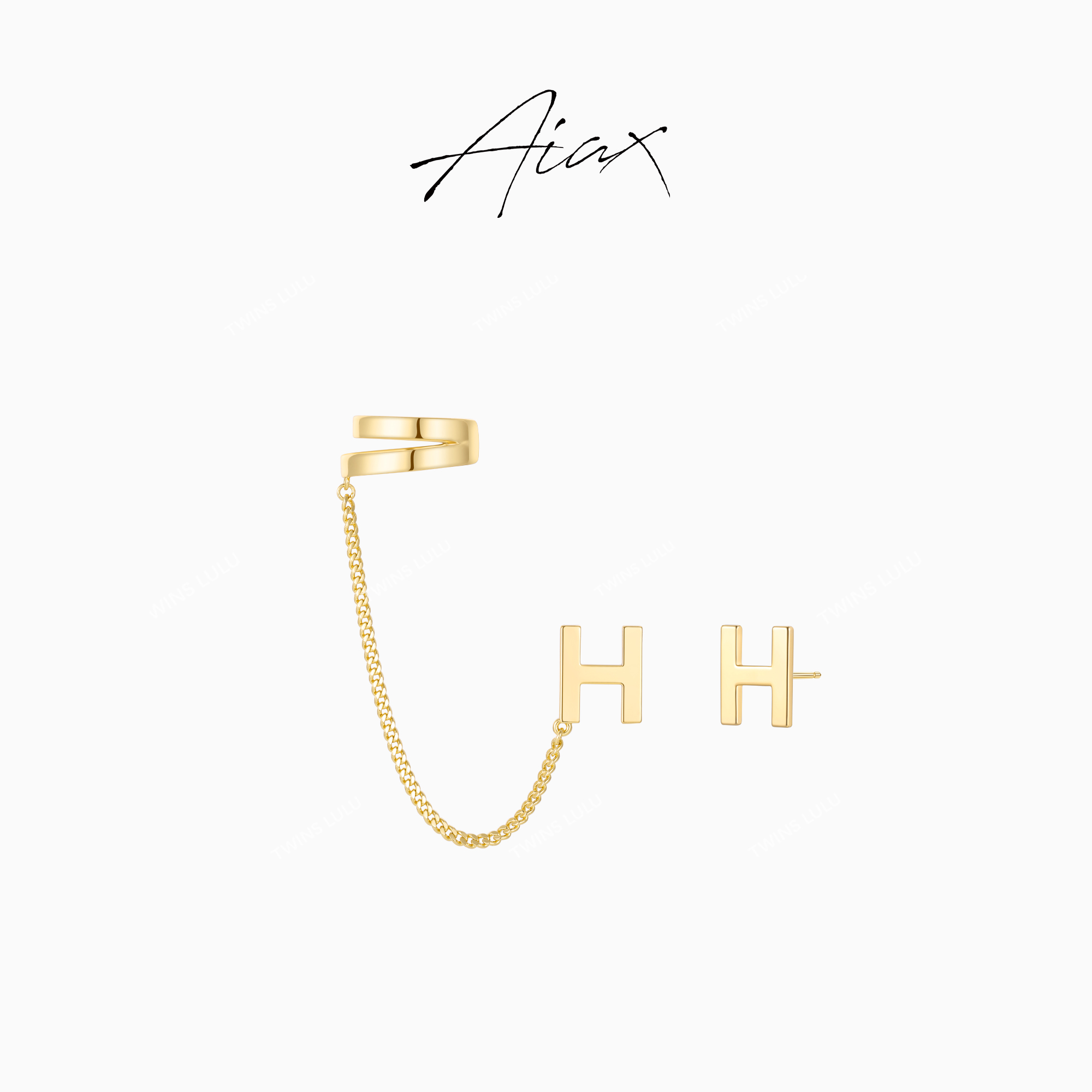 AIAX 秋上新 日韩风 简约轻奢时尚气质 高级链条字母耳环TSL2677