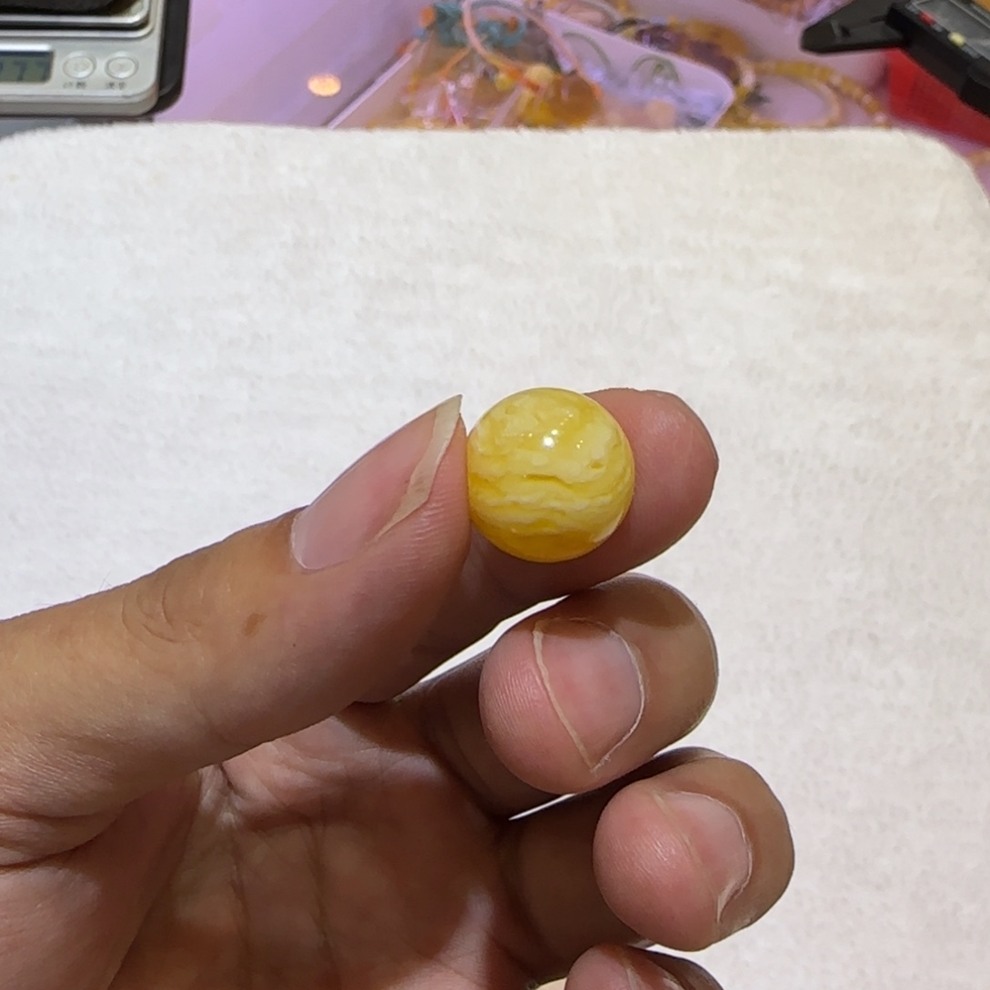 琥珀未镶嵌手链蜜蜡单珠