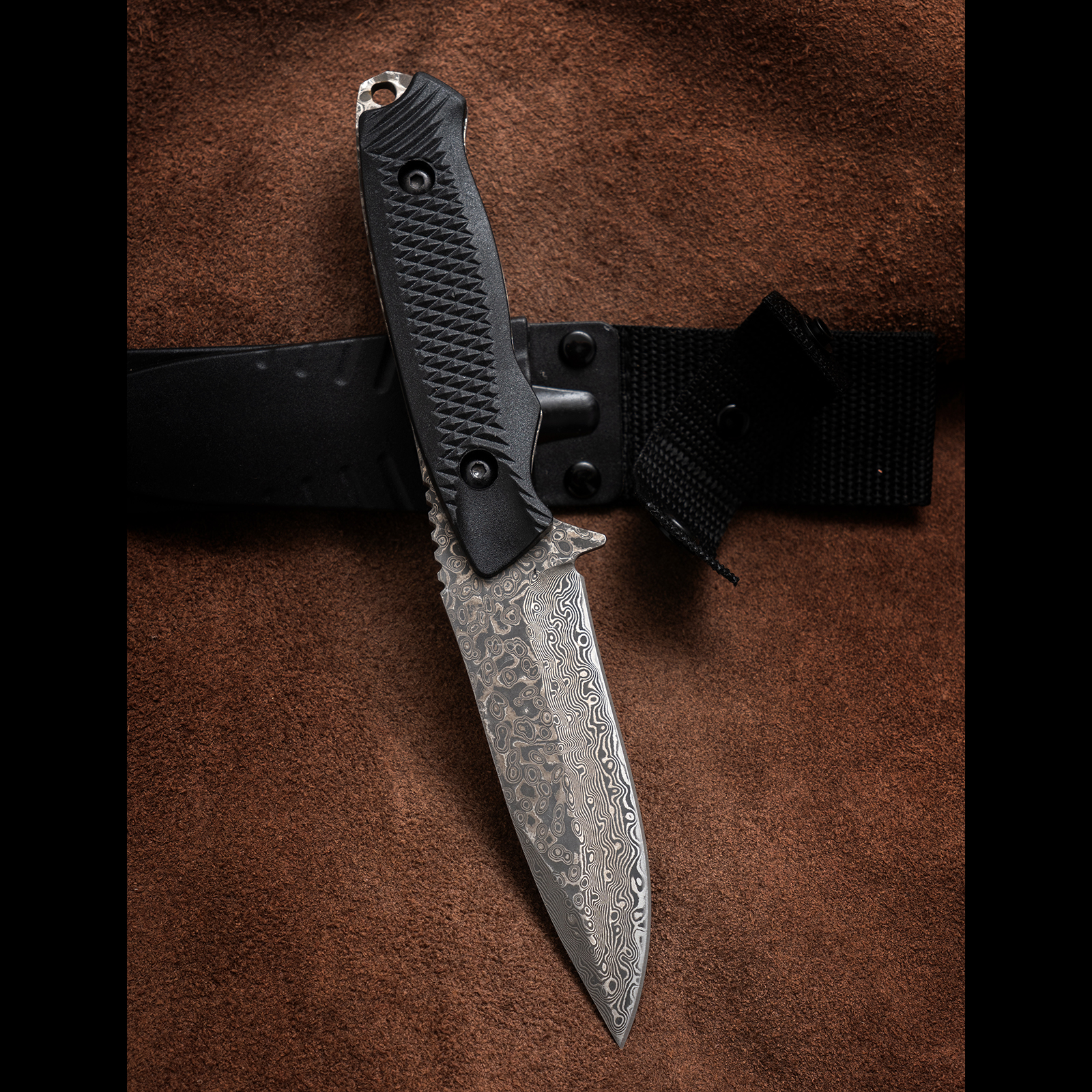 W02@锻打大马士革钢夹钢合法备案厨房户外多功能刀瓜果刀