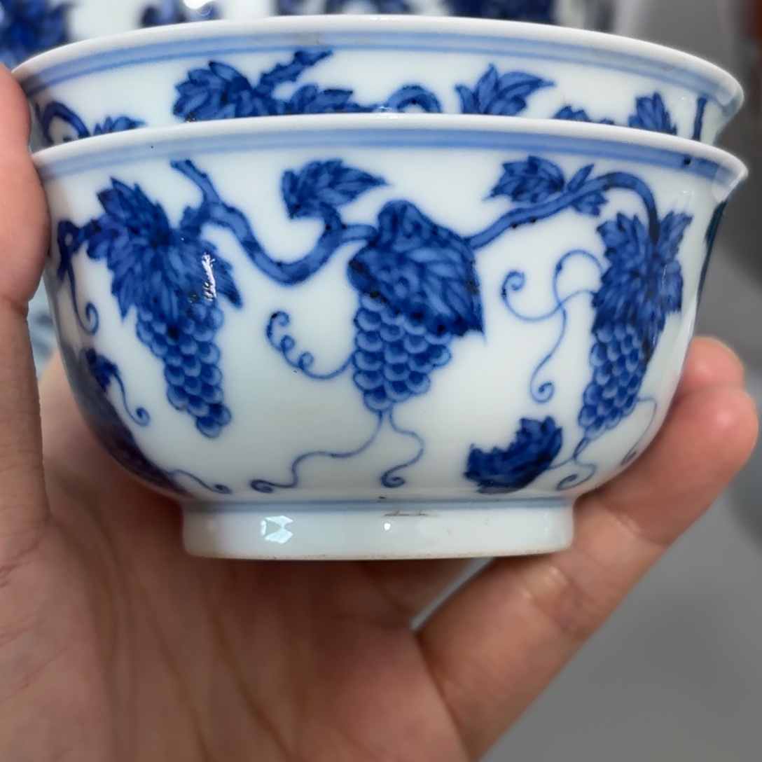 摆件一对杯子摆件瓷器