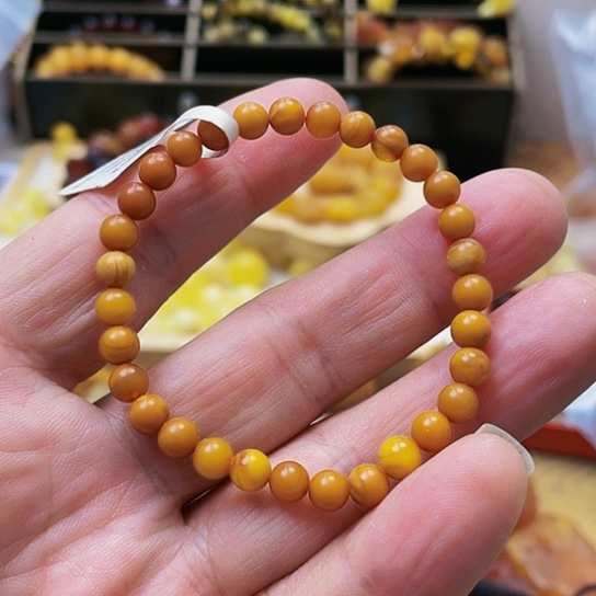 琥珀未镶嵌耳饰手串