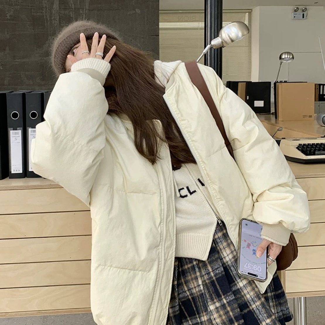 三色美式复古“面包服外套”