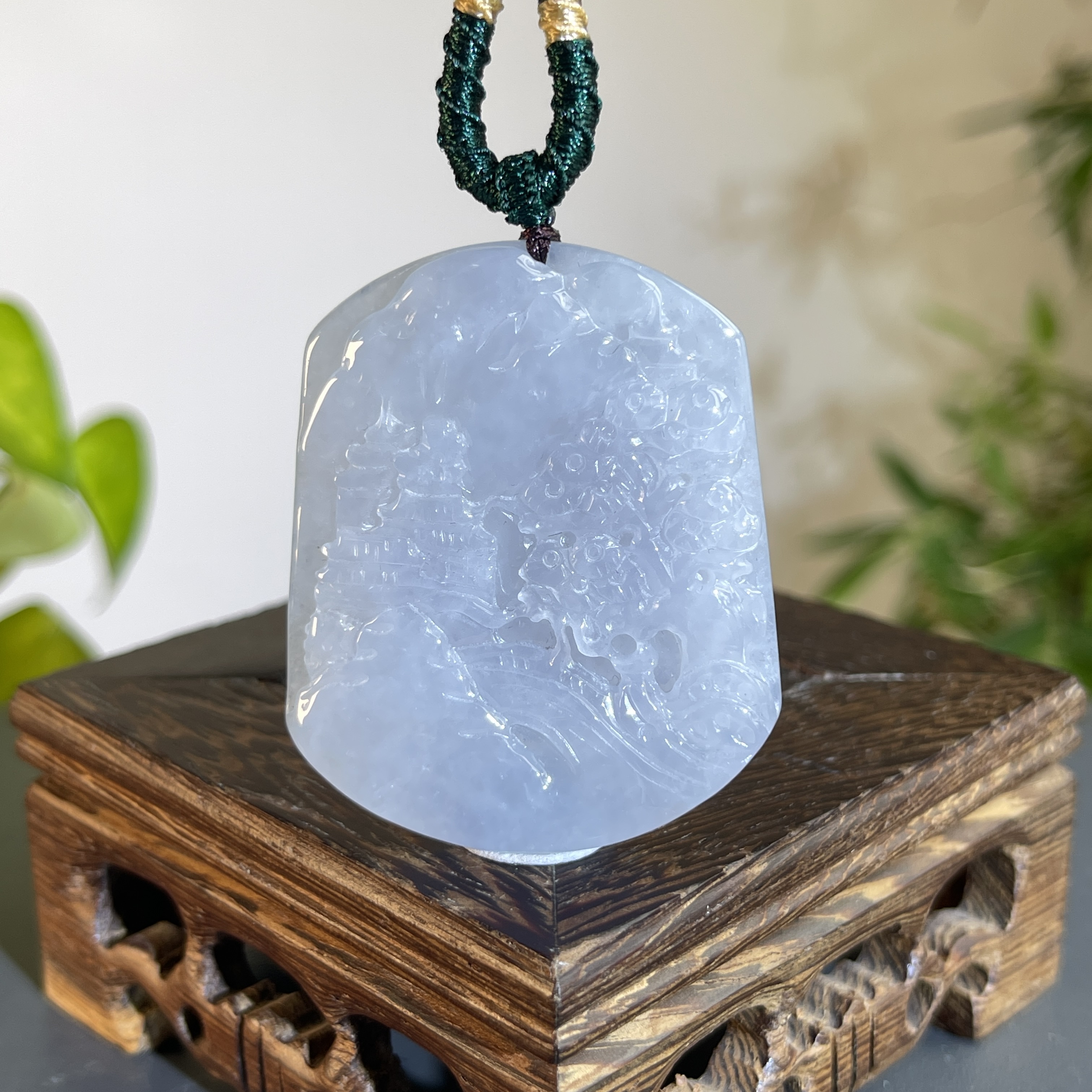 JXB08-63  天然缅甸A货翡翠 山水牌