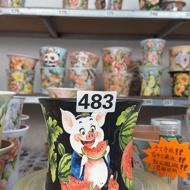 真****景德镇手绘多肉花盆