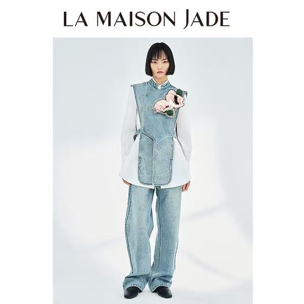 【张羽推荐】LAMAISONJADE 玉琼2023刺绣牛仔领衣